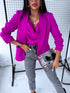 Vivid Fuchsia, ONE SIZE jacket with gathered sleeves